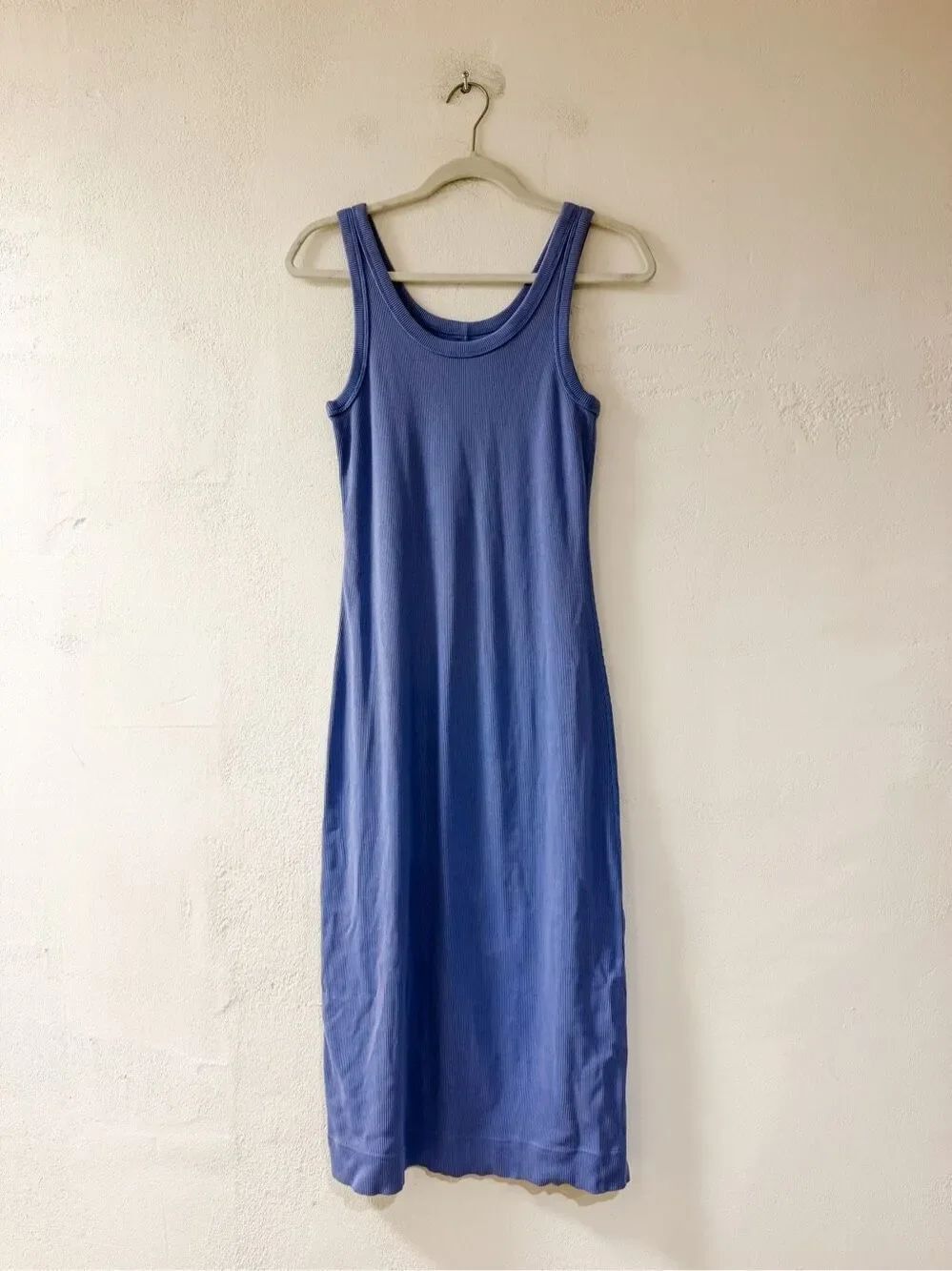 Everlane Organic Cotton Tank Rib Midi Dress in Purple Small